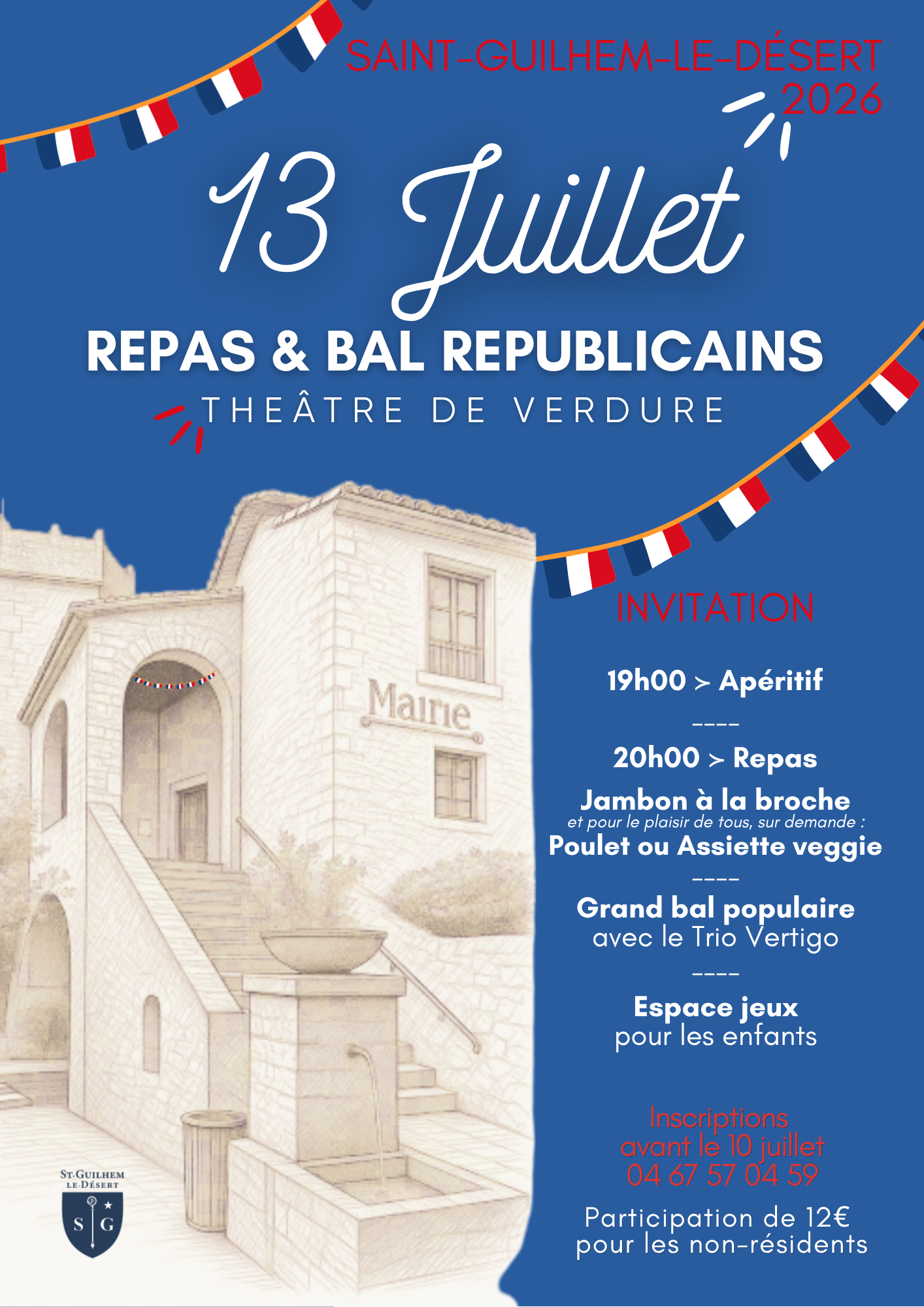 Bonne Fête Nationale 14 Juillet Bleu Blanc Rouge Illustré Fête Nationale Affiche